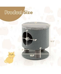 3-in-1 Cat Condo Stool Kitty Bed with Scratching Posts & Plush Ball Toy