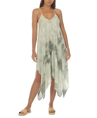 Raviya Tie-Dye Handkerchief-Hem Cover-Up Dress