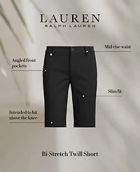 Lauren Ralph Twill Stretch Bermuda Shorts