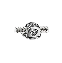 Bling Jewelry Fireman Fire Department Firefighter Hat Helmet Charm Bead Wife Oxidized Sterling Silver Fits European Bracelet