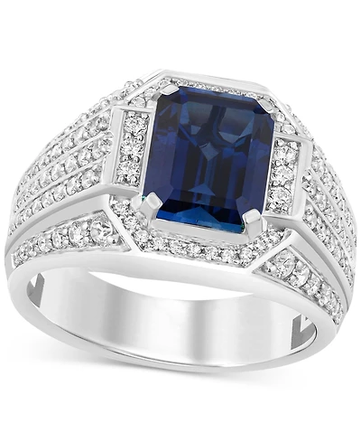 Men's Lab Created Ruby (4-1/6 ct. t.w.) & Lab-Created Diamond (1 Ring 10k Gold