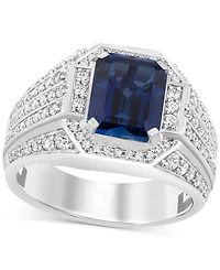 Men's Lab Created Ruby (4-1/6 ct. t.w.) & Lab-Created Diamond (1 Ring 10k Gold