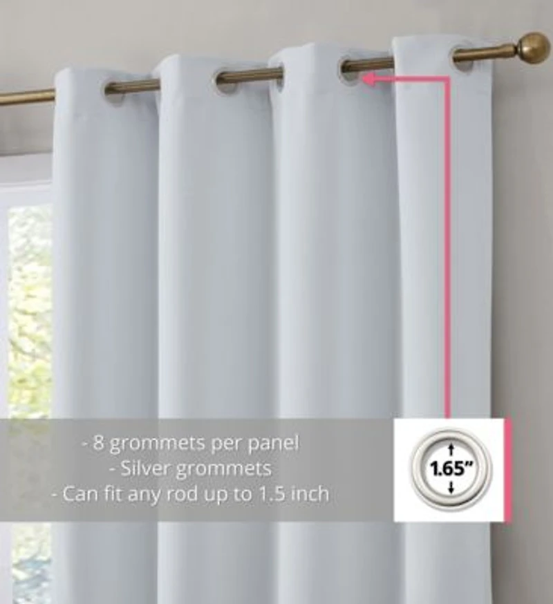 Hlc.Me Dakota 100 Complete Blackout Lined Drapery With Double Layer Thermal Insulated Energy Efficient Window Curtain Grommet Panels For Bedroom Living Room 2 Panels