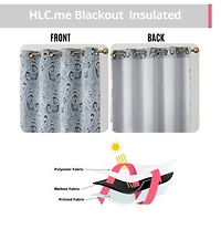 Hlc.Me Paris Paisley Decorative Print Damask Pattern Thermal Insulated Blackout Energy Savings Room Darkening Soundproof Grommet Window Curtain Panels For Bedroom Set Of 2