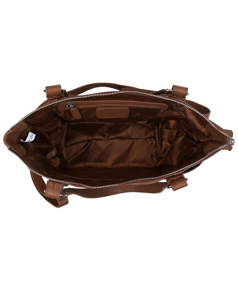 Mancini Pebble Amelia Leather Crossbody Handbag
