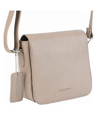 Mancini Pebbled Collection Page Leather Crossbody Bag