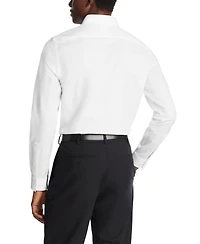 Michael Kors Men's Slim Fit Cotton Linen Untucked Solid Dress Shirt
