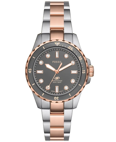 Fossil Women's Blue Dive Three-Hand Two-Tone Stainless Steel Watch 36mm