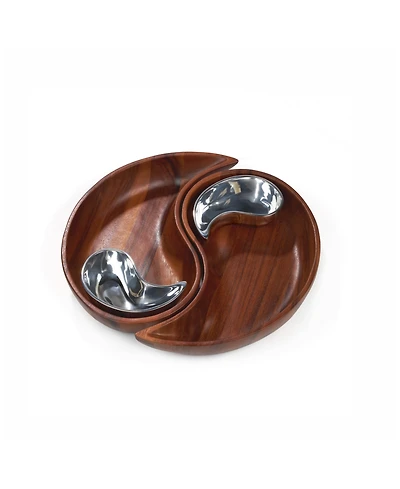Nambe Yin Yang Chip and Dip Set, 4 Pieces