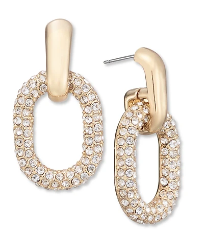 I.n.c. International Concepts Pave Oval Link Drop Earrings, Created for Macy's