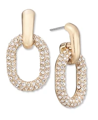 I.n.c. International Concepts Pave Oval Link Drop Earrings, Created for Macy's