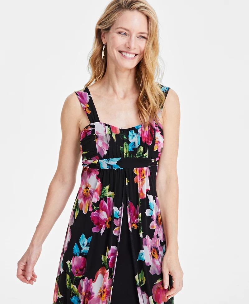 Connected Petite Chiffon High-Low Sheath Dress