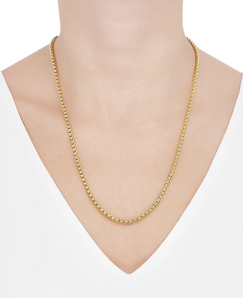 Round Box Chain 22" Strand Necklace (3-3/4mm) in 10k Gold