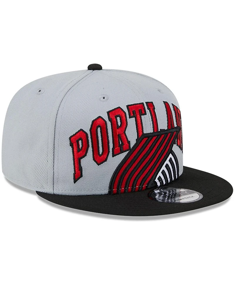 Men's New Era Gray, Black Portland Trail Blazers Tip-Off Two-Tone 9FIFTY Snapback Hat