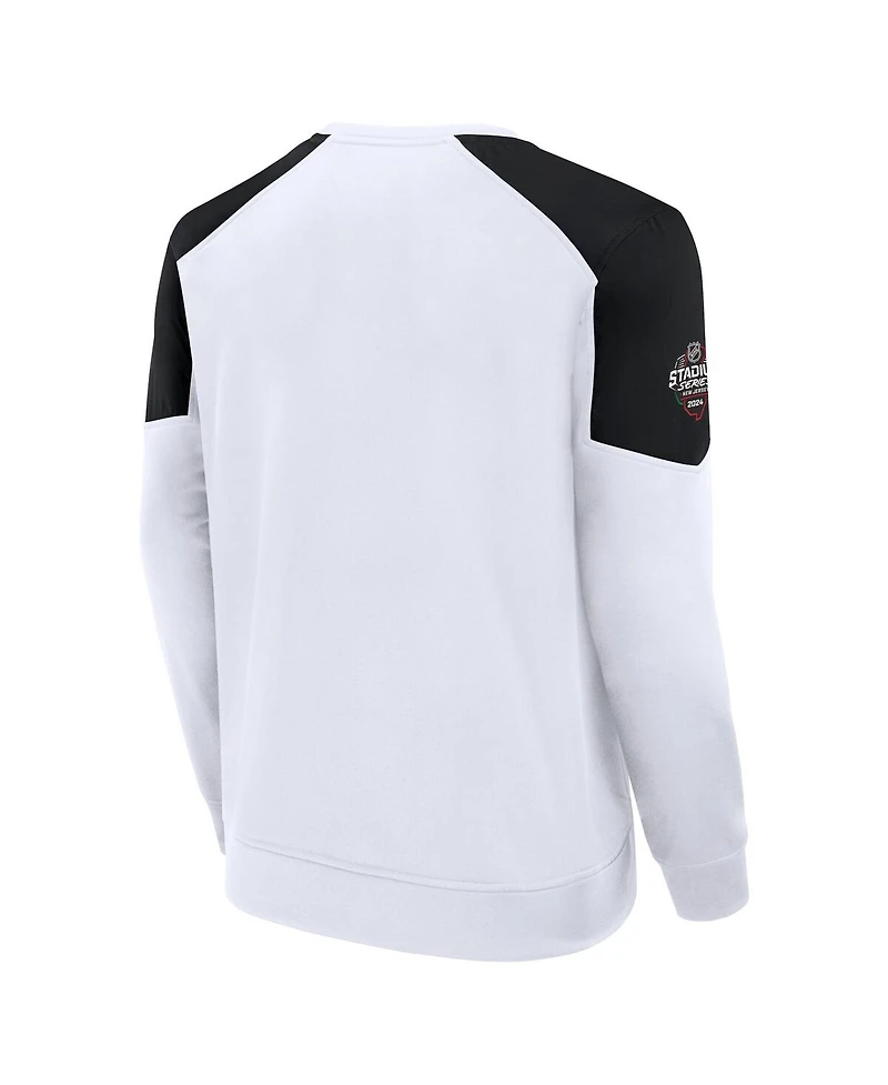 Men's Fanatics White Philadelphia Flyers 2024 Nhl Stadium Series Authentic Pro Fleece Logo Pullover Sweatshirt