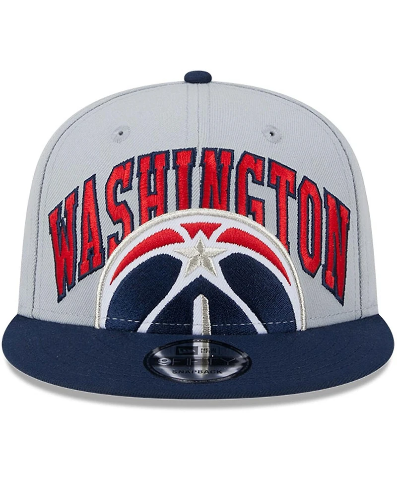 Men's New Era Gray, Navy Washington Wizards Tip-Off Two-Tone 9FIFTY Snapback Hat
