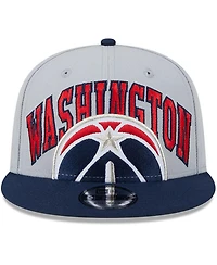 Men's New Era Gray, Navy Washington Wizards Tip-Off Two-Tone 9FIFTY Snapback Hat