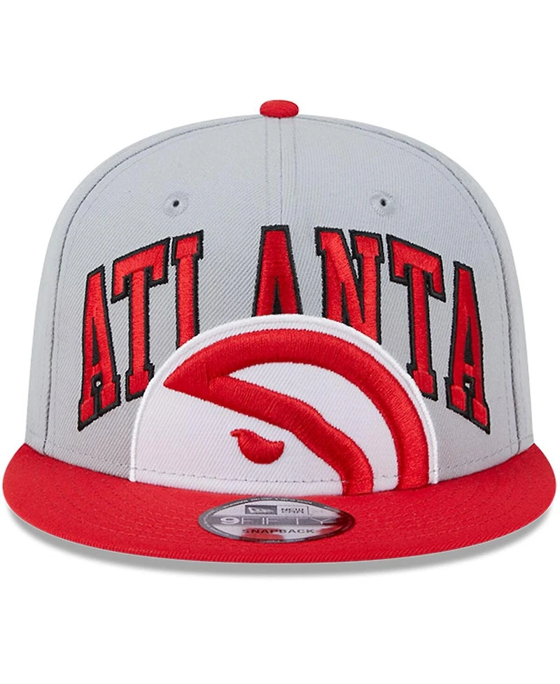 Men's New Era Gray, Red Atlanta Hawks Tip-Off Two-Tone 9FIFTY Snapback Hat