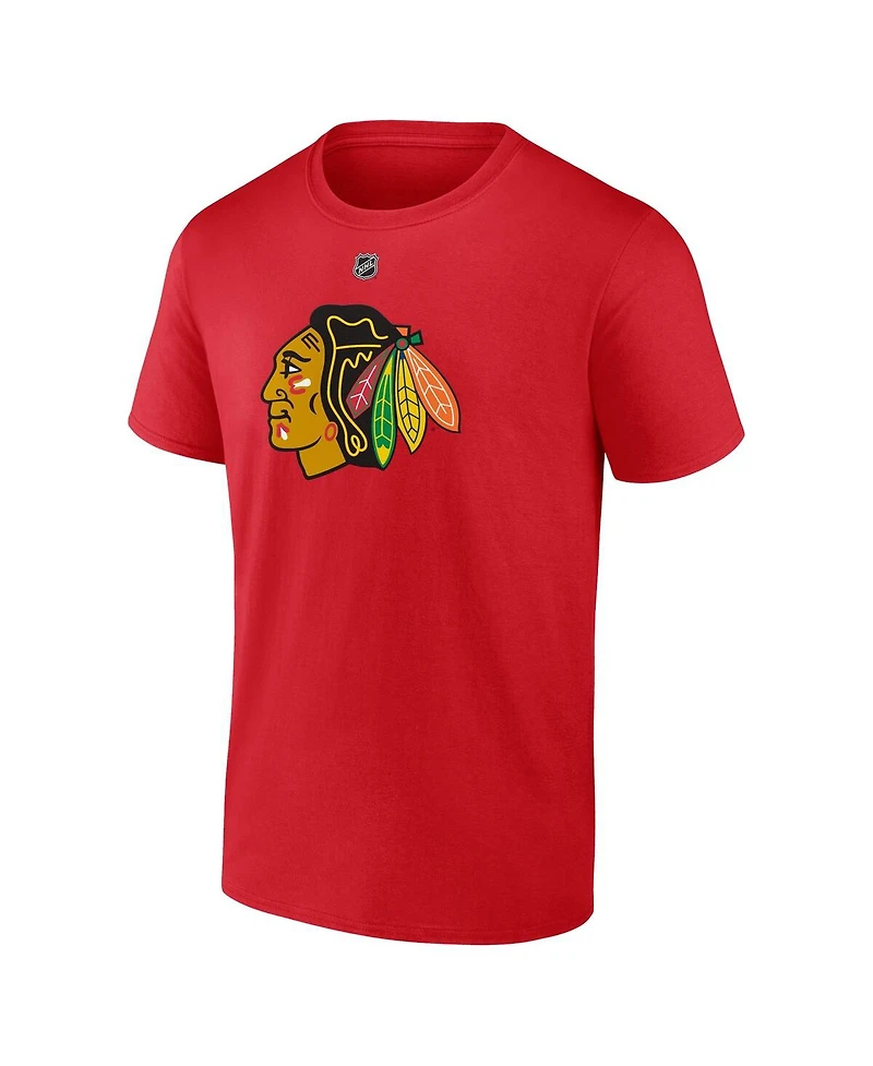 Men's Fanatics Connor Bedard Chicago Blackhawks 2023 Nhl Draft Authentic Stack Player Name and Number T-shirt