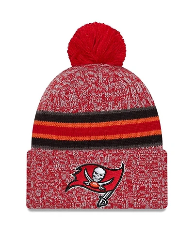 Men's New Era Red Tampa Bay Buccaneers 2023 Sideline Cuffed Knit Hat With Pom