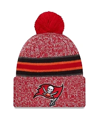 Men's New Era Red Tampa Bay Buccaneers 2023 Sideline Cuffed Knit Hat With Pom