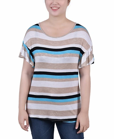 Ny Collection Women's Short Flutter Sleeve Top