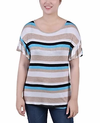 Ny Collection Women's Short Flutter Sleeve Top