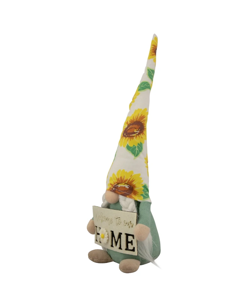 Northlight 15.5" Welcome to our Home Spring Gnome with Sunflower Hat