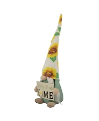 Northlight 15.5" Welcome to our Home Spring Gnome with Sunflower Hat