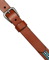 Lucky Brand Turquoise Beaded Stripe Leather Belt