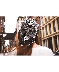 Jessie Zhao New York Double Sided Silk Scarf Of Black Garden