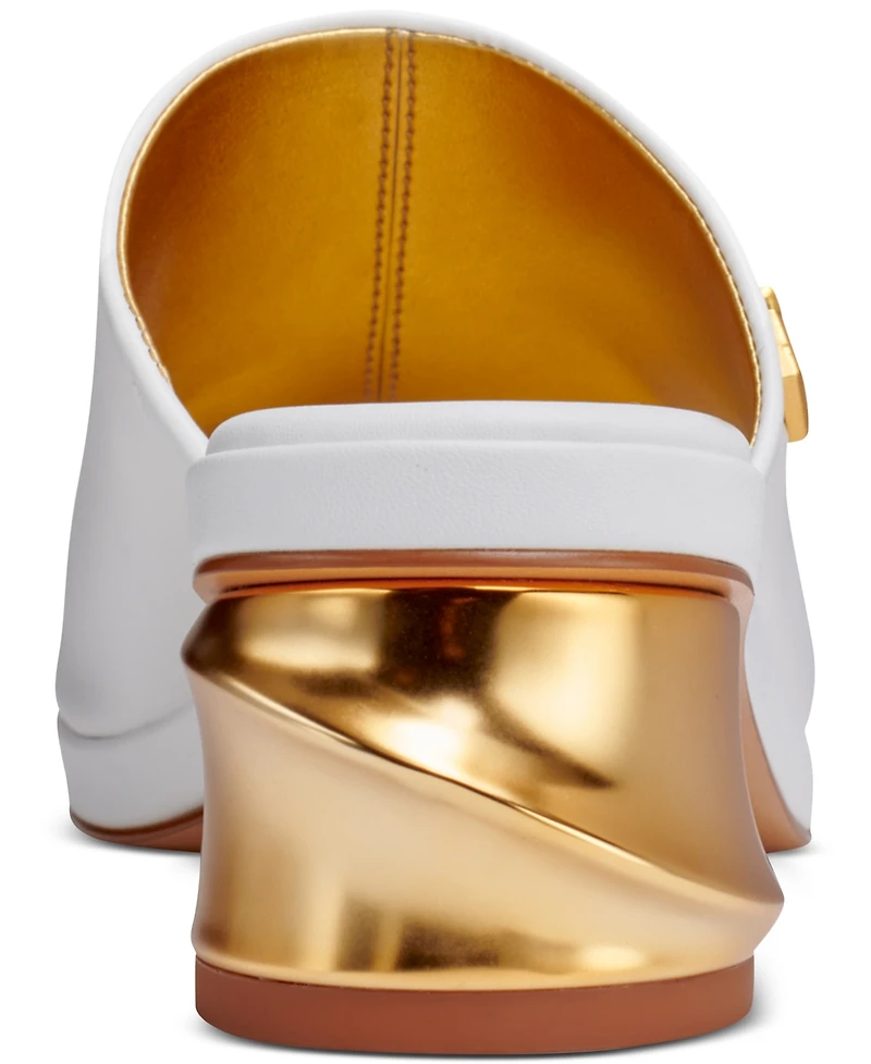 Donna Karan New York Women's Tinley Leather Peep Toe Mules