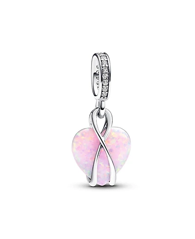 Pandora Mom Opalescent Heart Dangle Charm