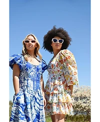 Jessie Zhao New York Flower Land Cotton Viscose Voile Mini Dress