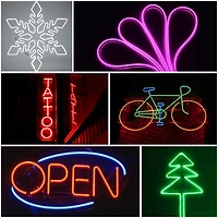 DELight 50 Ft Rgb Neon Led Light Strip Rope Tube Flexible Sign Party Home Decor App Control