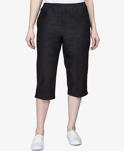 Alfred Dunner Classics Pull-On Cropped Denim Pants