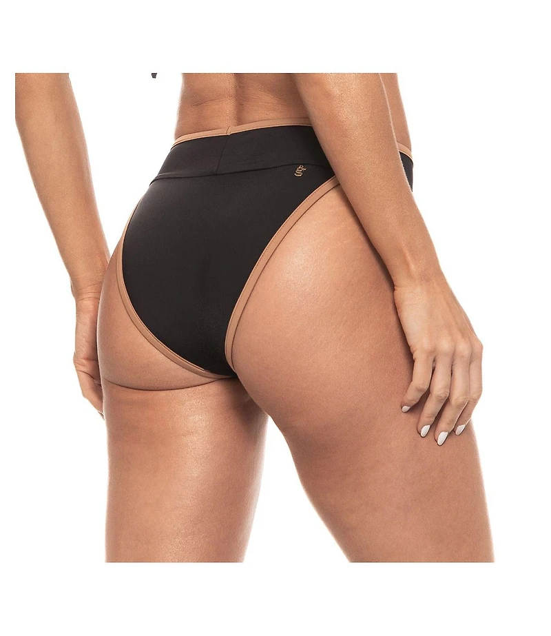 Guria Beachwear Women's Contrast Detail High Cut Banded Bikini Bottom