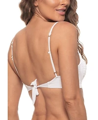 Guria Beachwear Women's Lace Overlay Braided Padded Underwire Bikini Top