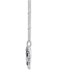 Disney Wonder Fine Jewelry Multicolor Diamond Stitch 18" Pendant Necklace (1/6 ct. t.w.) in Sterling Silver