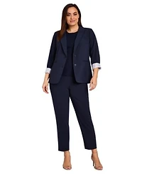 Tahari Asl Plus Size Two Button Roll Tab Jacket Sweater T Shirt Shannon Pants