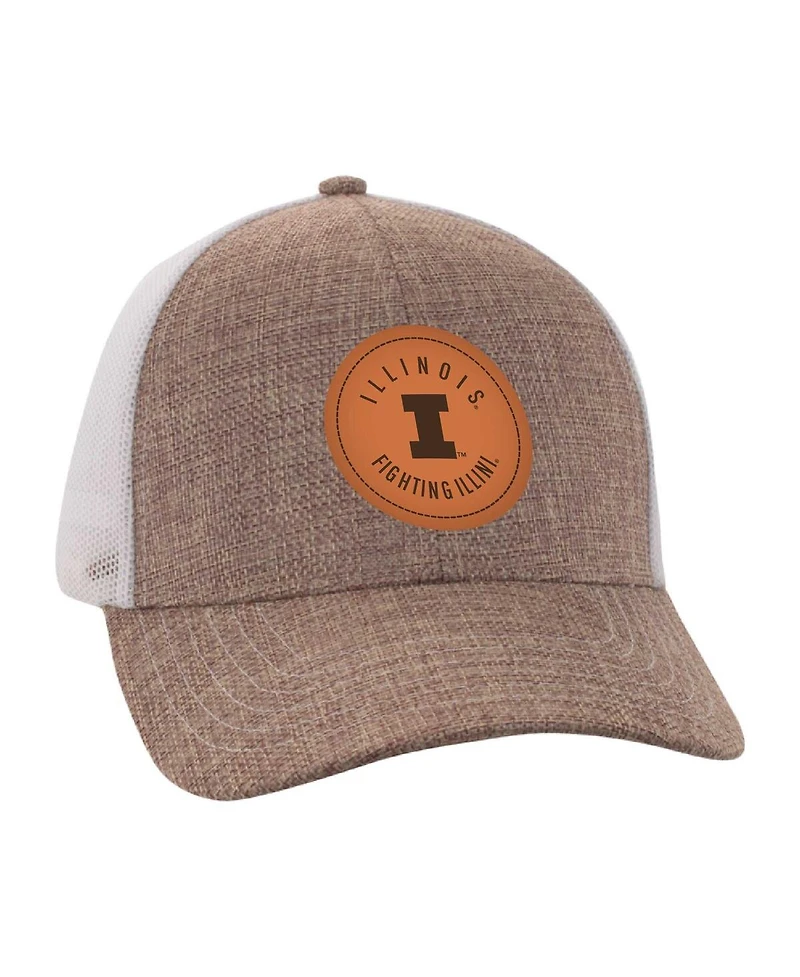 Men's Ahead Tan, White Illinois Fighting Illini Pregame Adjustable Hat