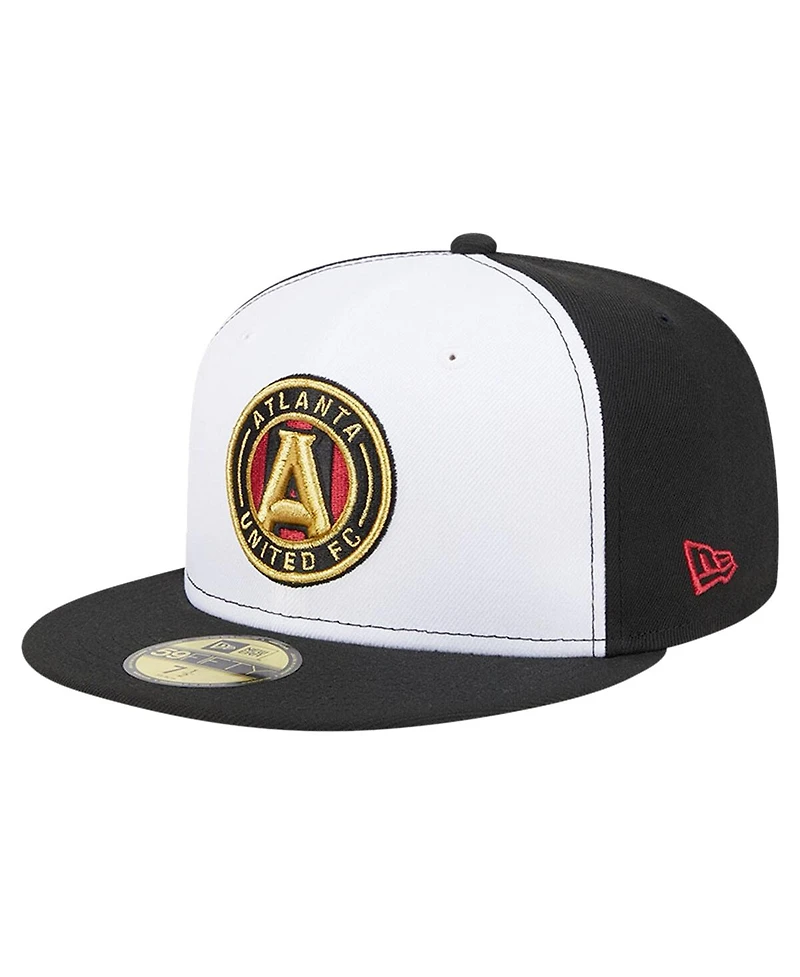 Men's New Era White, Black Atlanta United Fc 2024 Kick Off Collection 59FIFTY Fitted Hat