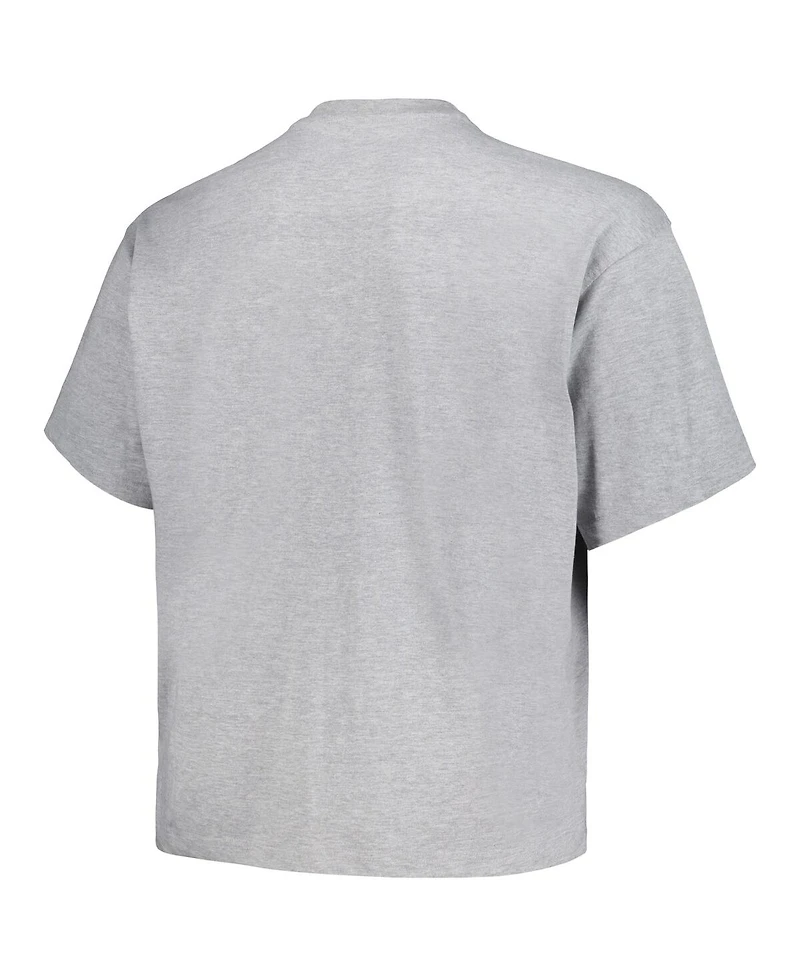 Men's Mitchell & Ness Heather Gray Distressed Denver Nuggets Big and Tall Hardwood Classics Vintage-Like Logo T-shirt