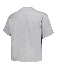 Men's Mitchell & Ness Heather Gray Distressed Denver Nuggets Big and Tall Hardwood Classics Vintage-Like Logo T-shirt