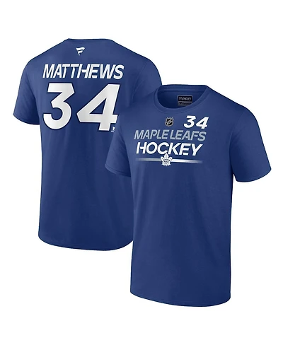 Men's Fanatics Auston Matthews Blue Toronto Maple Leafs Authentic Pro Prime Name and Number T-shirt