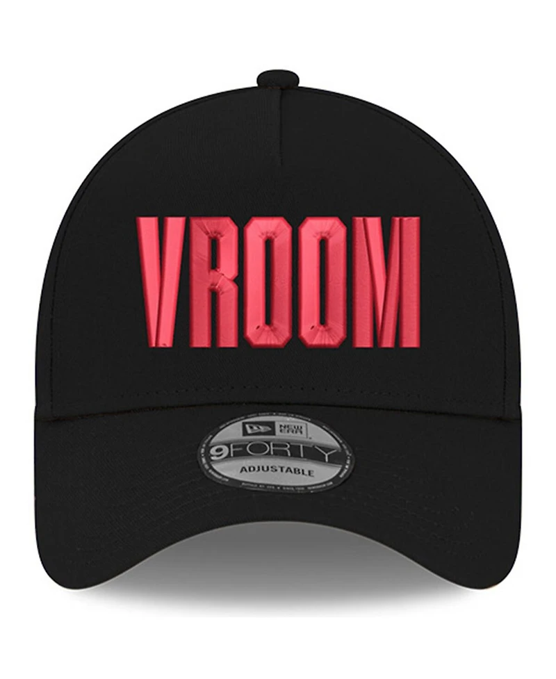 Men's New Era Black Nascar Vroom 9FORTY A-Frame Adjustable Trucker Hat