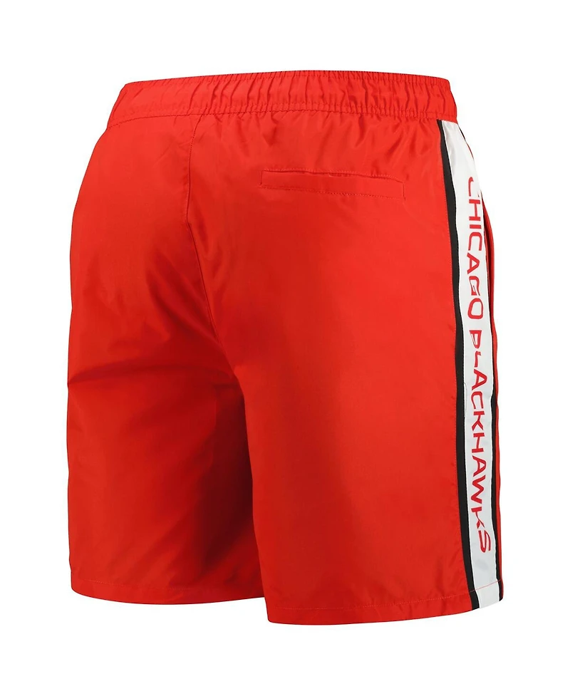 Men's G-iii Sports by Carl Banks Red Chicago Blackhawks Streamline Volley Swim Trunks