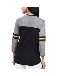 Women's G-iii 4Her by Carl Banks Black Pittsburgh Penguins Play The Game 3, 4-Sleeve T-shirt