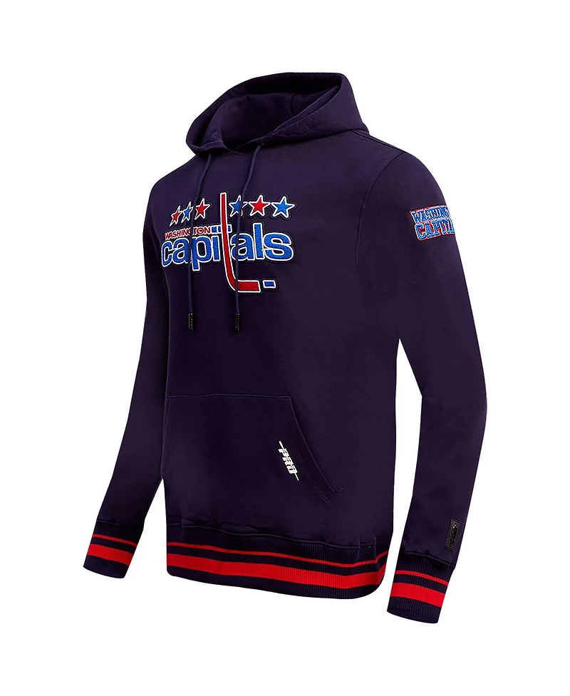 Men's Pro Standard Navy Washington Capitals Retro Classic Fleece Pullover Hoodie