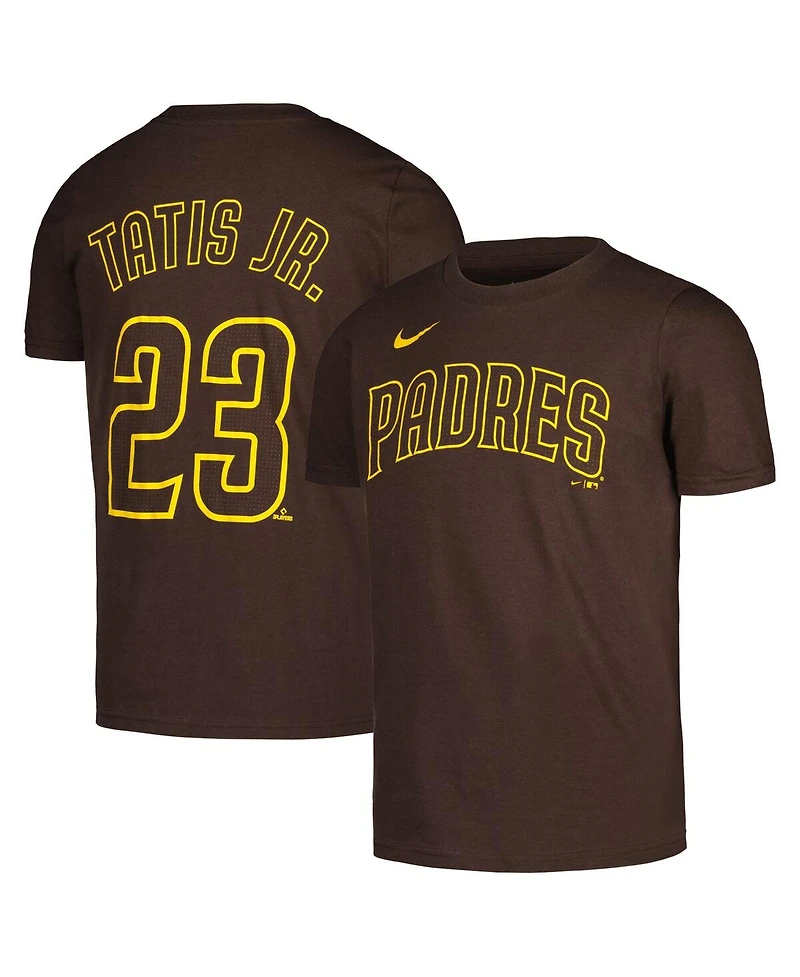 Big Boys Nike Fernando Tatis Jr. Brown San Diego Padres Home Player Name and Number T-shirt